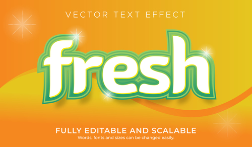 Fresh text editable effect font vector