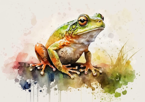 Frogs watercolor vector