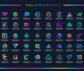 Full color logo collection vector