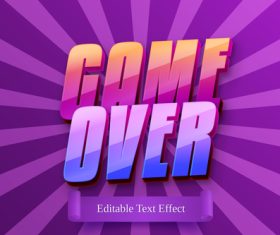 Game over typography text effect vector