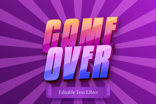 Game over typography text effect vector
