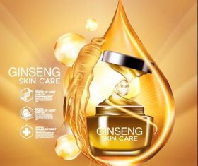 Ginseng skin care cosmetics advertising vector