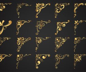 Gold corners decorative vector
