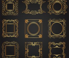 Golden frames collection vector