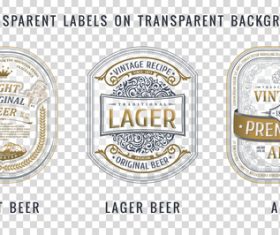 Golden stickers beer labels vector