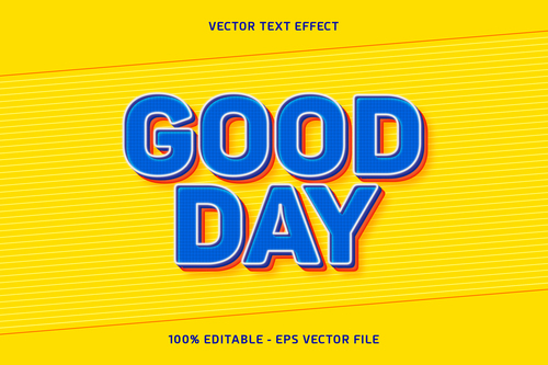 Good day text effect vector