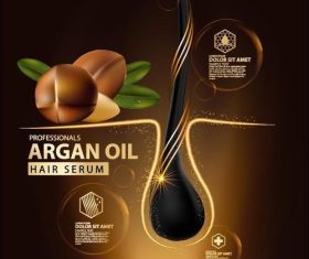 Hair care essential oil advertisement vector