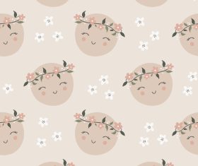 Hand painted cartoon background pattern vector