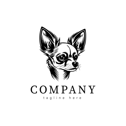 Hand painted chihuahua dog logos vector