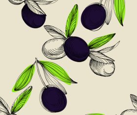 Hand painted olives vector
