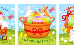 Happy easter greeting card vector