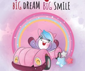 Happy unicorn vector