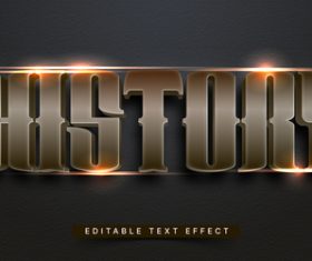 History 3d text effect vector