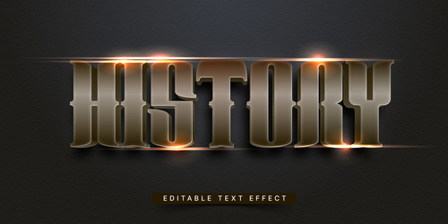 History 3d text effect vector