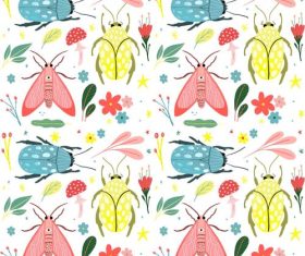 Insect seamless background pattern vector