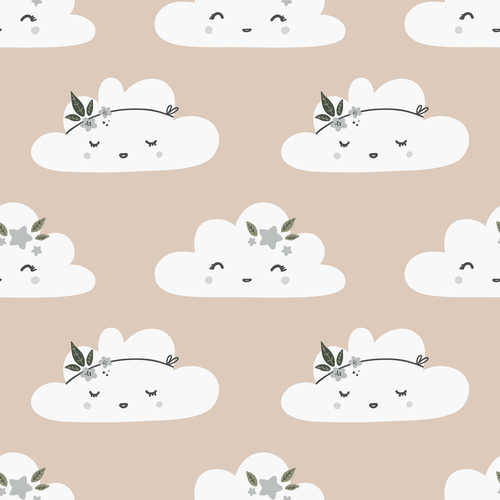 Interesting cloud cartoon background pattern vector