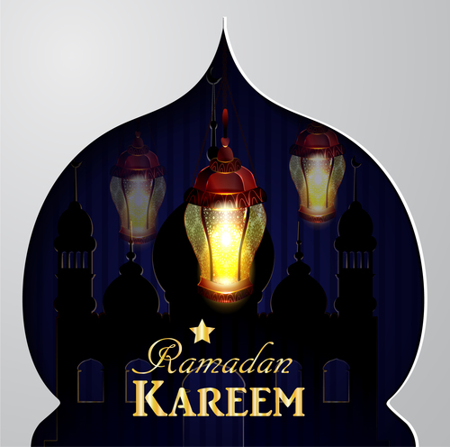 Islam ramadan kareem card vector