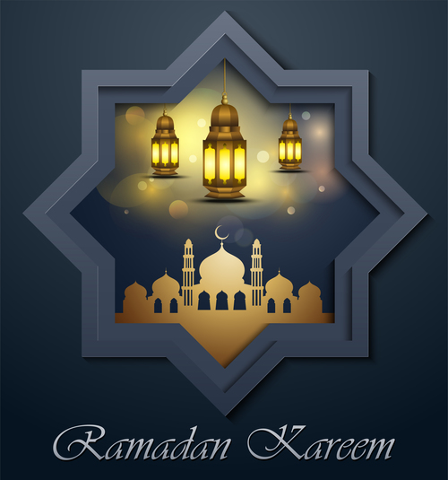 Islamic holiday card vector