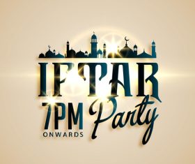 Islamic mosque background greeting card vector