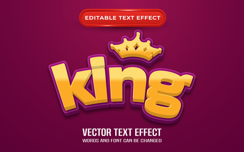 King editable text effect vector