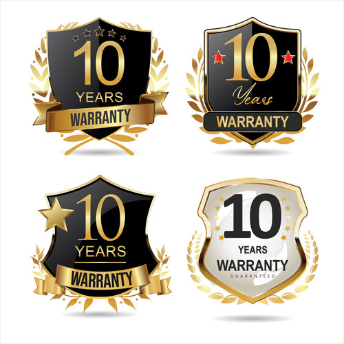 Labels warranty guaranteed vector