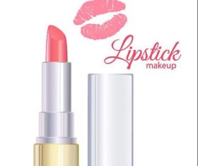 Light red lipstick advertise vector