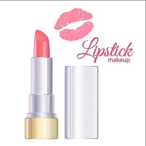 Light red lipstick advertise vector