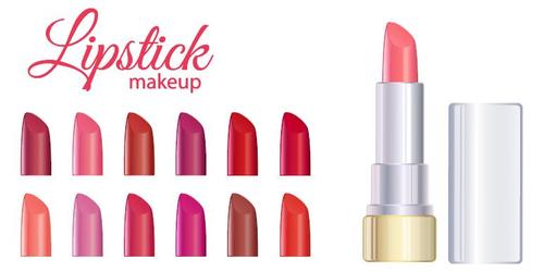 Lipstick cosmetics advertise vector