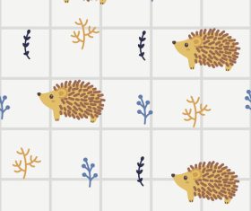 Little hedgehogs seamless pattern vector