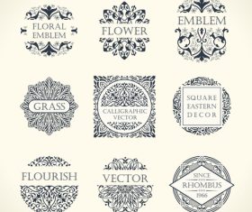 Luxurious vintage emblems and design frames vector