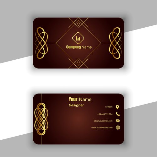 Luxury golden business card vector