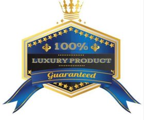 Luxury product guar anteed badges vector