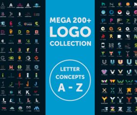 Mega company logo collection vector