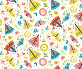 Moth seamless background pattern vector