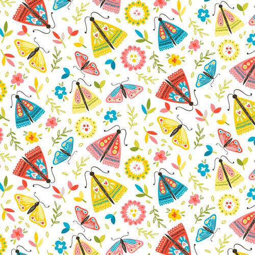 Moth seamless background pattern vector