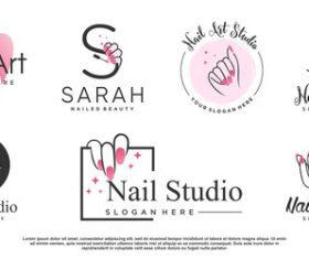 Nail art logo vector