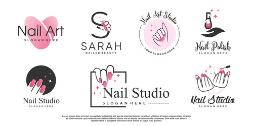 Nail art logo vector