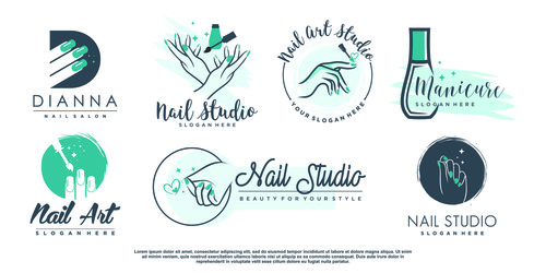 Nail salon logo design, template for nail bar,... - Stock Illustration  [42949589] - PIXTA