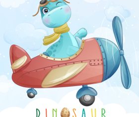 Naughty dinosaur pilot vector