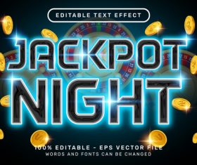 Night jackpot 3d editable text effect vector