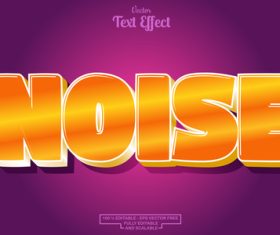 Noise editable text effect font vector