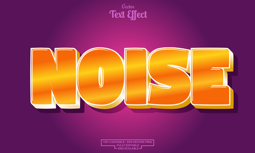 Noise editable text effect font vector