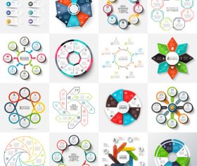 Octagons circles and cycle elements infographic vector
