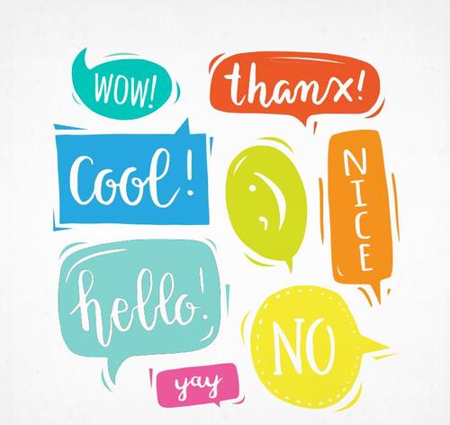 Pack colorful dialogs with messages vector