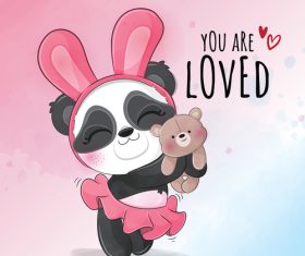 Panda blues cartoon illustration vector