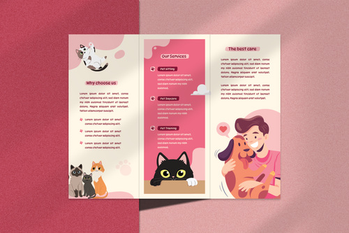 Pet care brochure vector