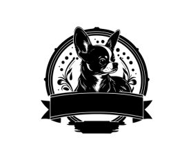 Pet dog chihuahua logos vector