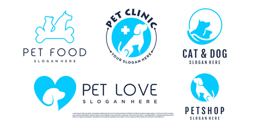 Pet love logo vector