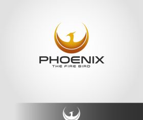 Phoenix fire bird logo vector