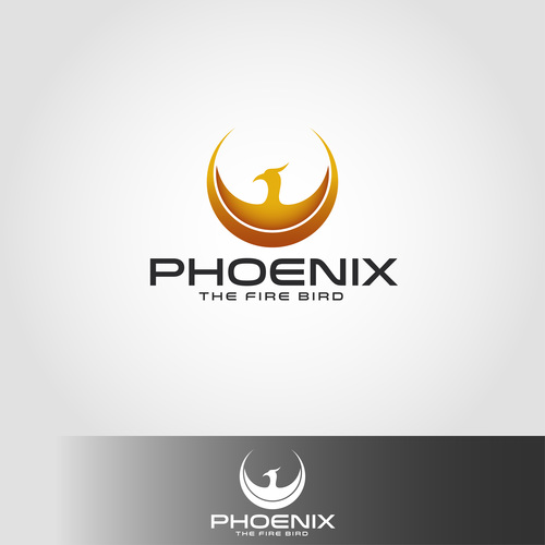 Phoenix fire bird logo vector